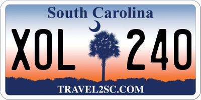SC license plate XOL240