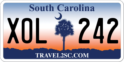 SC license plate XOL242