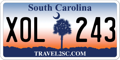 SC license plate XOL243