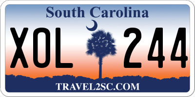 SC license plate XOL244