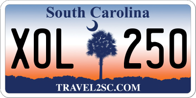 SC license plate XOL250