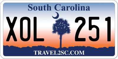 SC license plate XOL251