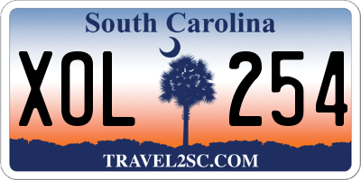 SC license plate XOL254