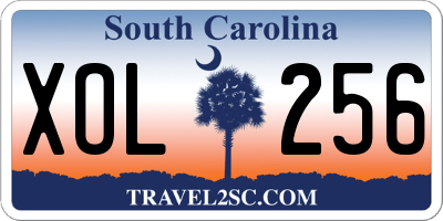 SC license plate XOL256