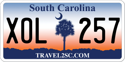 SC license plate XOL257
