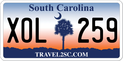 SC license plate XOL259