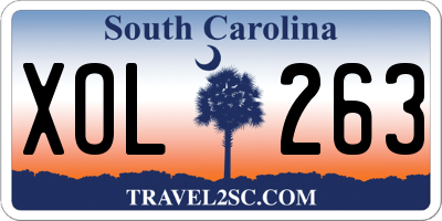 SC license plate XOL263