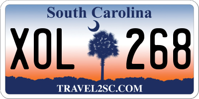 SC license plate XOL268