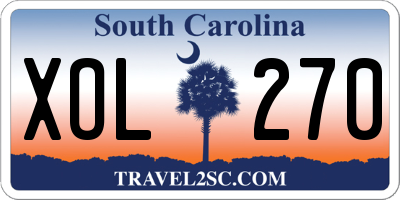 SC license plate XOL270