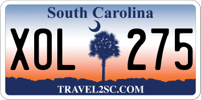 SC license plate XOL275