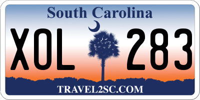 SC license plate XOL283
