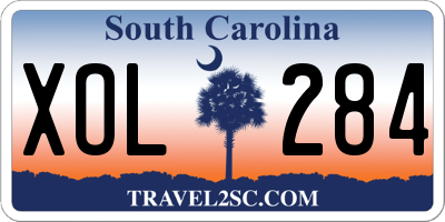 SC license plate XOL284