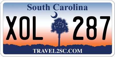 SC license plate XOL287