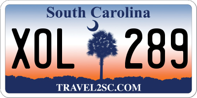 SC license plate XOL289
