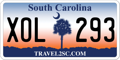 SC license plate XOL293