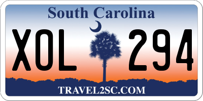 SC license plate XOL294