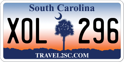 SC license plate XOL296