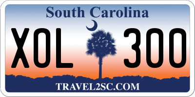 SC license plate XOL300