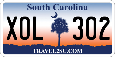 SC license plate XOL302