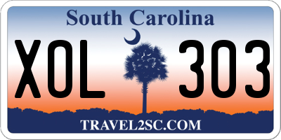 SC license plate XOL303