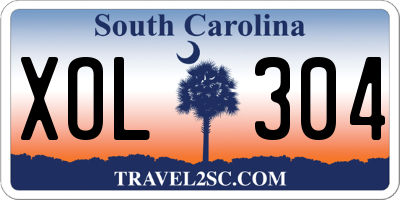 SC license plate XOL304