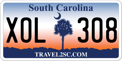 SC license plate XOL308