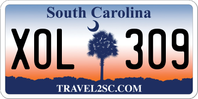 SC license plate XOL309