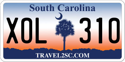 SC license plate XOL310