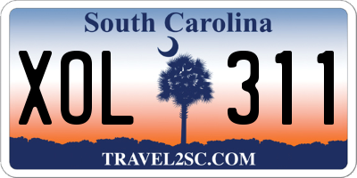 SC license plate XOL311