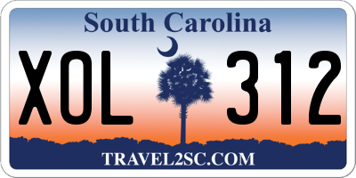 SC license plate XOL312