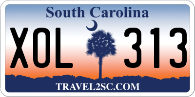 SC license plate XOL313