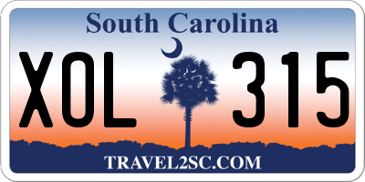 SC license plate XOL315