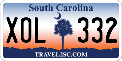 SC license plate XOL332