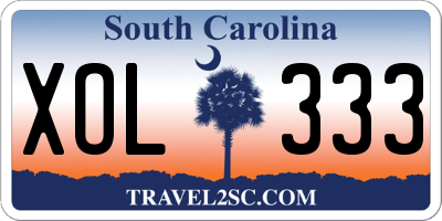 SC license plate XOL333