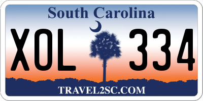 SC license plate XOL334