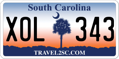 SC license plate XOL343
