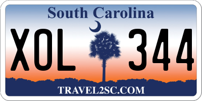 SC license plate XOL344