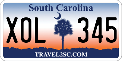 SC license plate XOL345