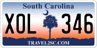 SC license plate XOL346