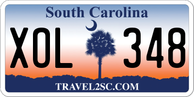 SC license plate XOL348