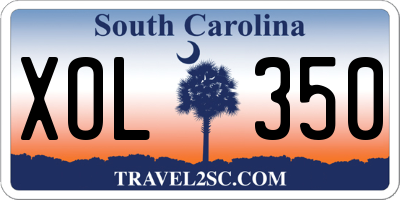 SC license plate XOL350