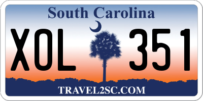 SC license plate XOL351