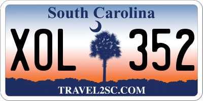 SC license plate XOL352