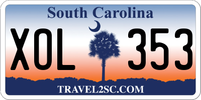 SC license plate XOL353