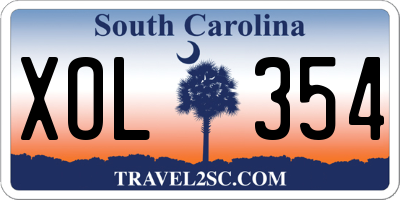SC license plate XOL354