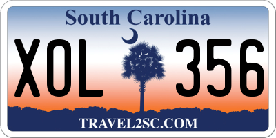 SC license plate XOL356