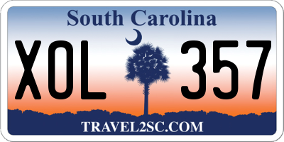 SC license plate XOL357