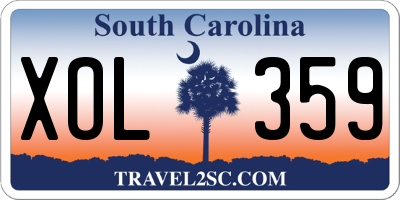 SC license plate XOL359