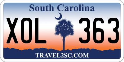 SC license plate XOL363