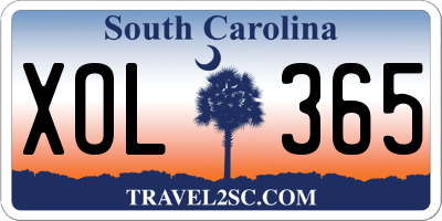 SC license plate XOL365